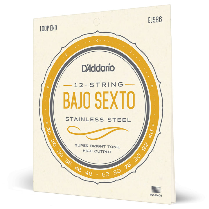 D'Addario EJS86 Edelstahlsaiten für Bajo Sexto