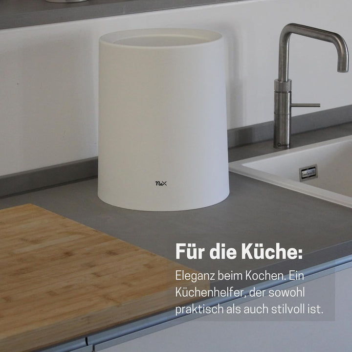 12L Schwingdeckel Mülleimer Weiss Matt – Vielseitiger Badezimmer Papierkorb & WC Mülleimer, Elegante
