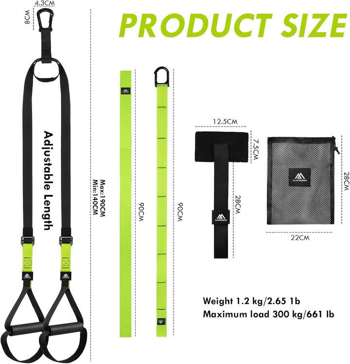 Flintronic Schlingentrainer, Sling Trainer Set für EIN Ganzkörpertraining, Schlingentrainer für Zuha