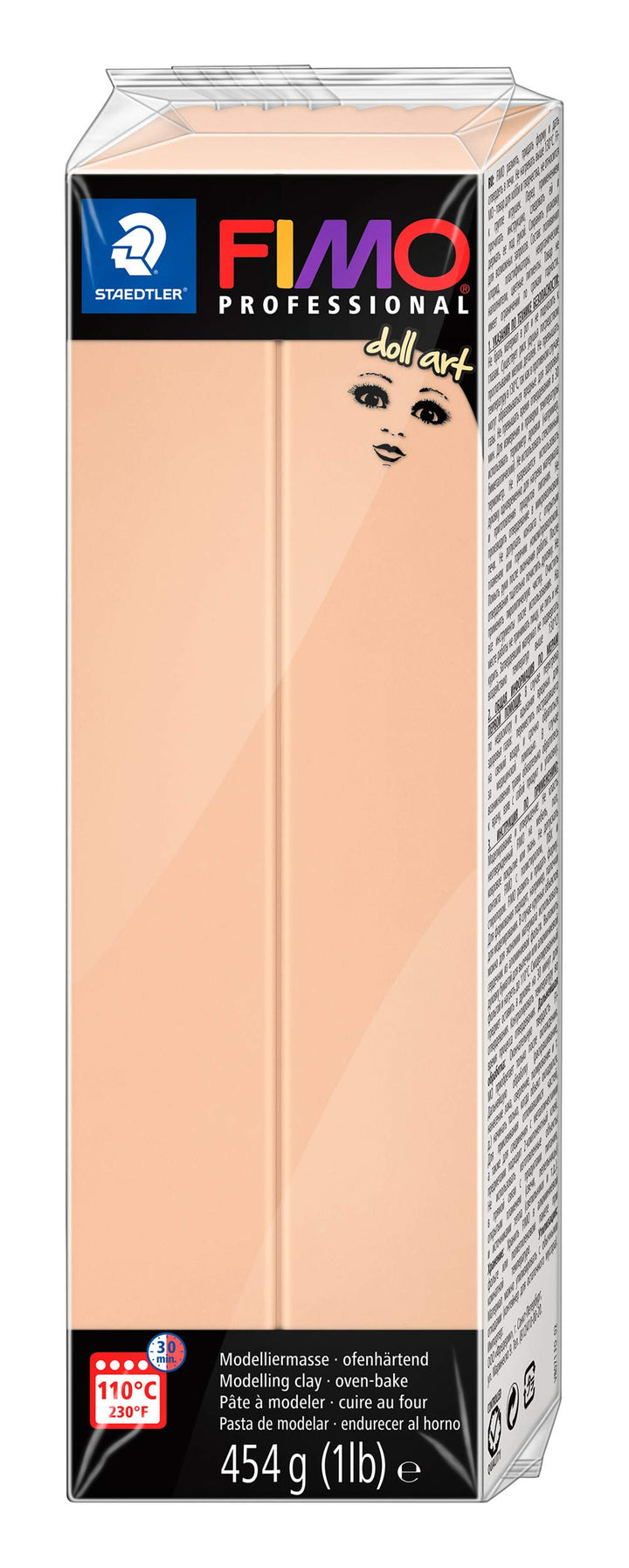 STAEDTLER 8071-435 FIMO doll art ofenhärtende Modelliermasse. Grossblock 454g (1 lb). Farbe: cameo.