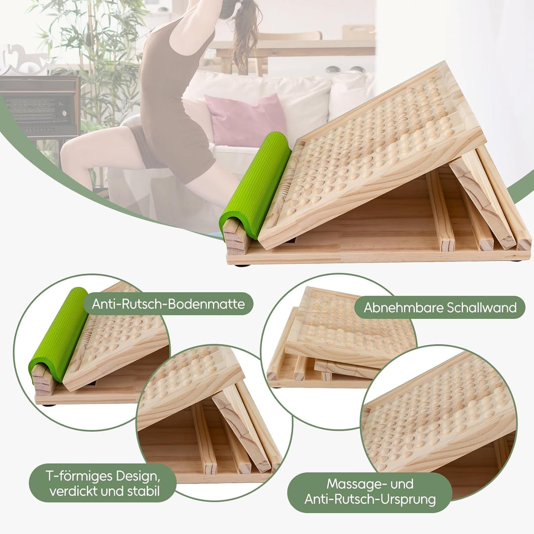 F Fityle Wadendehner Schrägbrett aus Holz, Slant Board mit verstellbare Winkel, Verstellbar Wadenstr