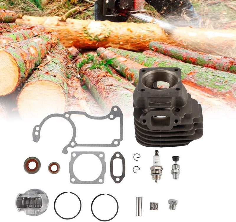 Fdit 44mm Zinklegierung Zylinder Kit, Zylinderöldichtung Zündkerzendichtungssatz Passend für Stihl 0