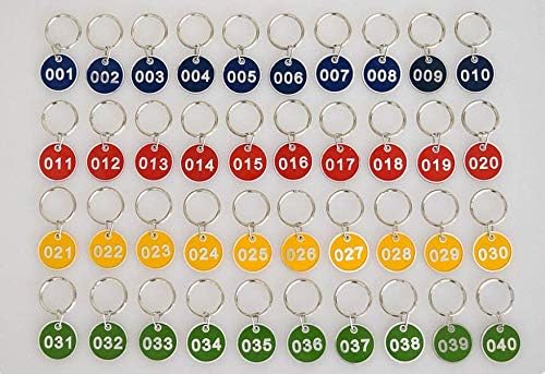 Aluminum Alloy Metal Key Tag Set, Number ID Tags Key Chain, Numbered Key Rings Gelb 1 to 100, Gelb 1