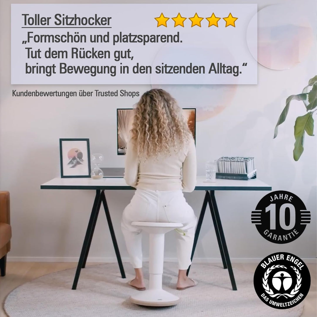 Interstuhl UPis1 - ergonomischer Sitzhocker mit Schwingeffekt - höhenverstellbar - Hocker mit rutsch