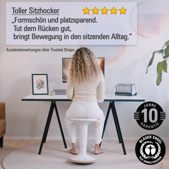 Interstuhl UPis1 - ergonomischer Sitzhocker mit Schwingeffekt - höhenverstellbar - Hocker mit rutsch