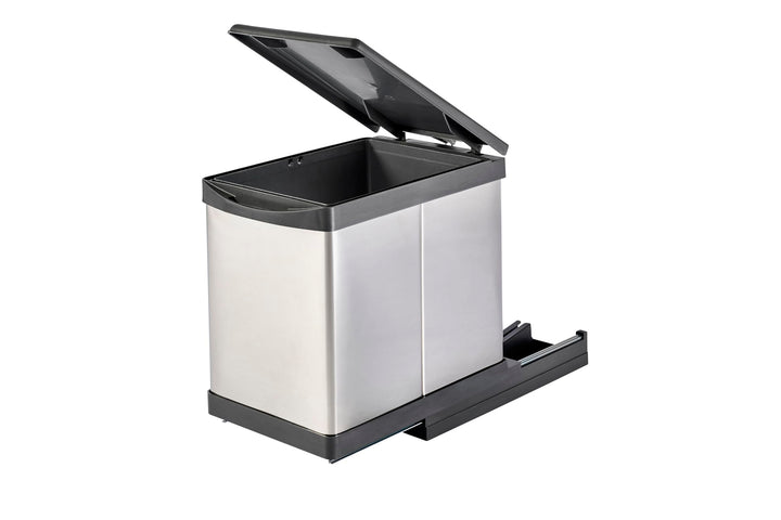 Aspira Home Ausziehbarer Küchen Mülleimer „Müllomatik PRO 1 MINI“ | Volumen: 12l | Mülltrennsystem |