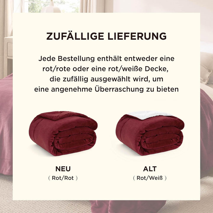 BEDSURE Kuscheldecke - Warm Sherpa Wolldecke & Sofadecke, Flauschig Sofaüberwurf Decke, Dicke Couchd