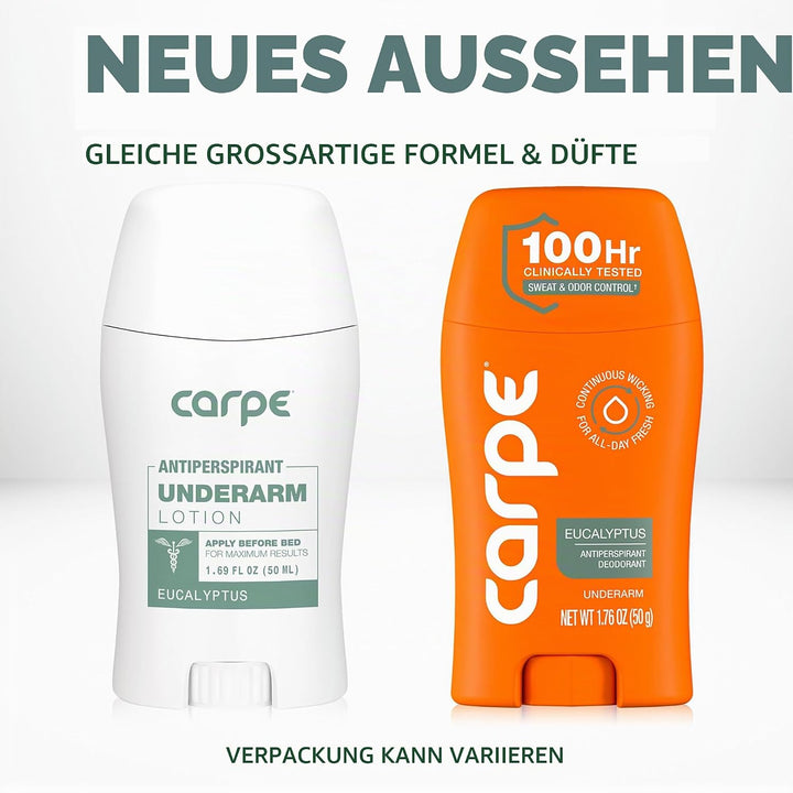 Carpe Antitranspirant und Deodorant, bekämpft übermässiges Schwitzen ohne zu reizen