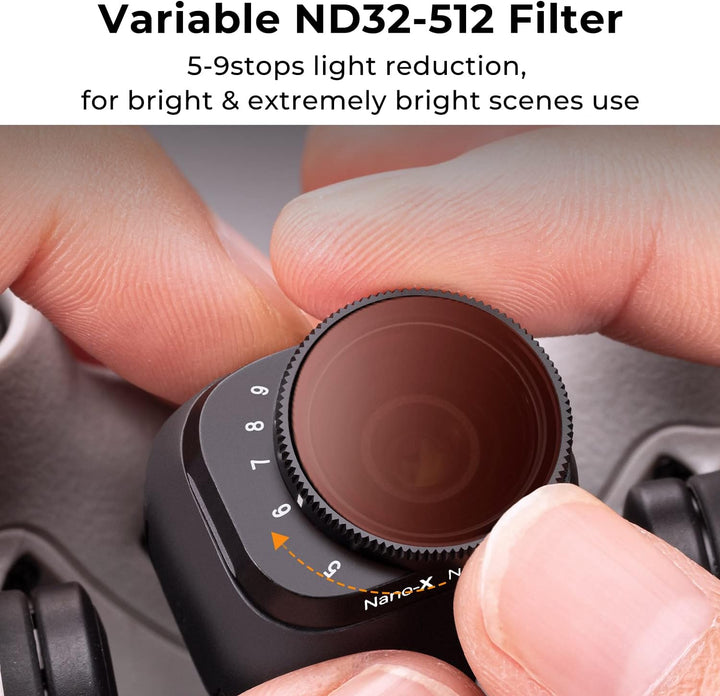 K&F Concept Mini 3,Mini 3 Pro ND Filter Set,Variable ND2-ND32 und Variabler ND Filter ND32-512,kompa