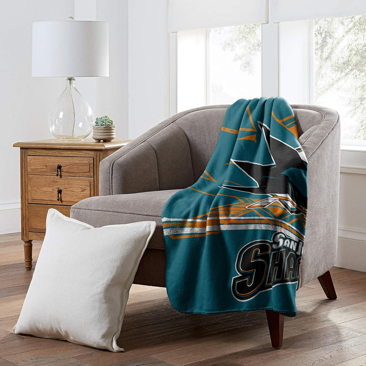 NHL Fade Away Fleece Decke 152 x 127 cm San Jose Sharks, San Jose Sharks
