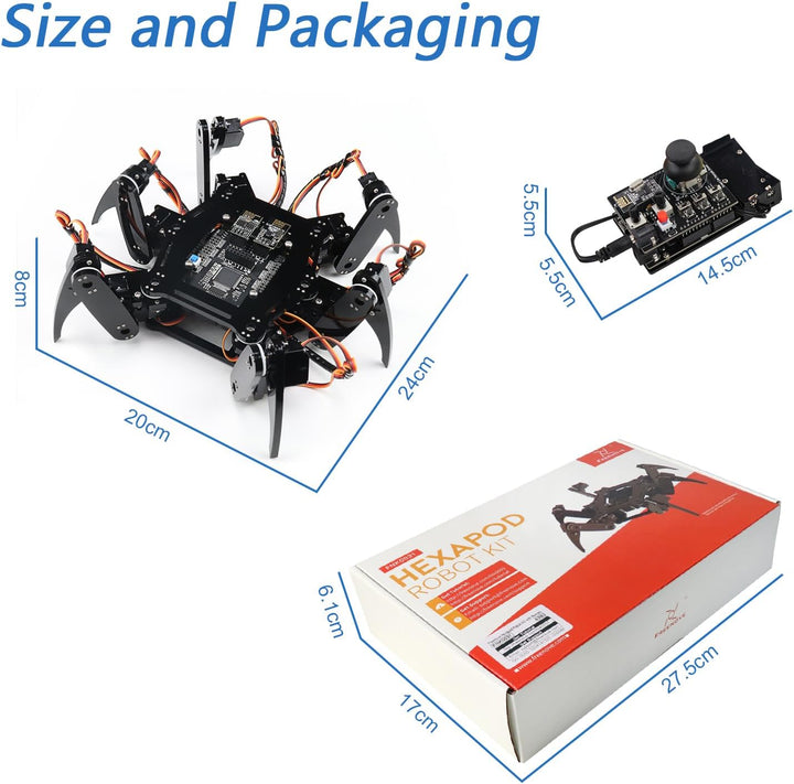 FREENOVE Hexapod Robot Kit with Remote (Compatible with Arduino IDE), App Remote Control, Walking Cr