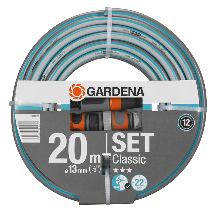 Gardena Classic Schlauch 13 mm (1/2 Zoll), 20 m: Universeller Gartenschlauch aus robustem Kreuzgeweb