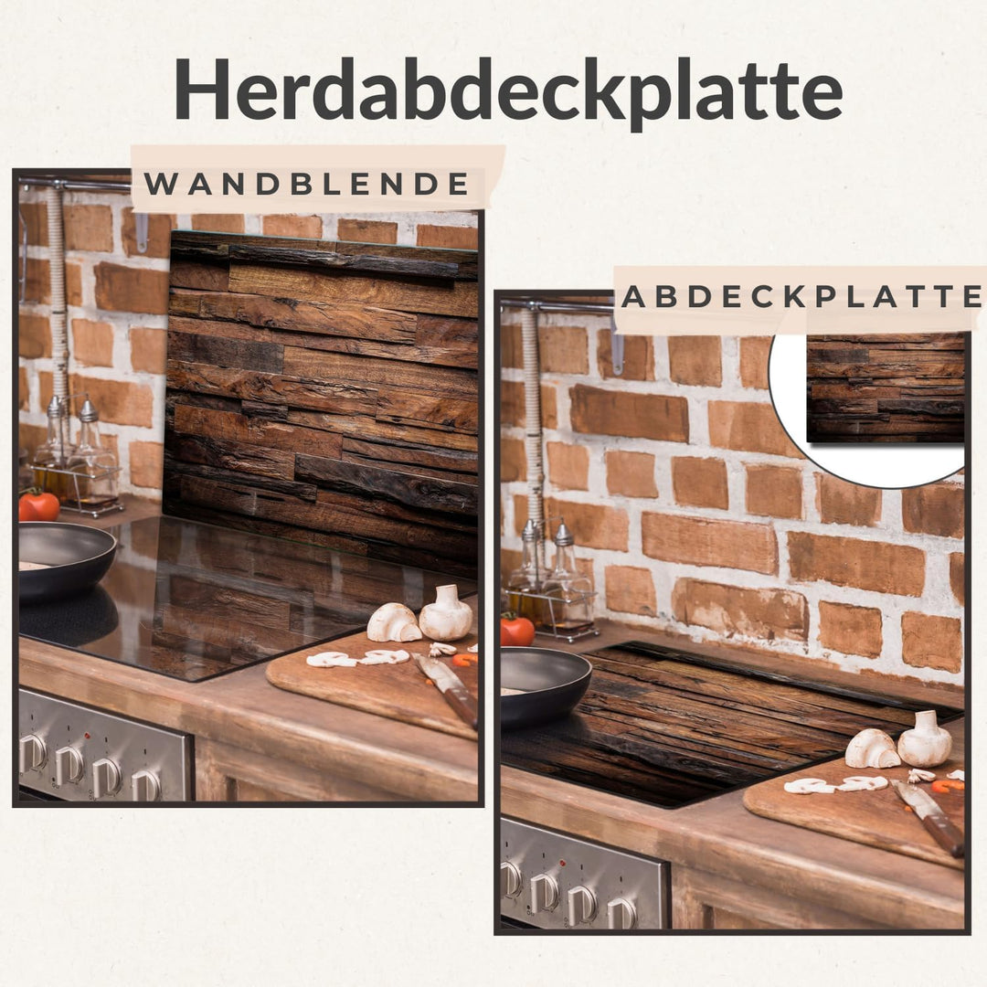 TMK ArtDeko Herdabdeckplatte 1 Teilig 60x52 cm - Spritzschutz Herdabdeckung – Herdschutz aus Sicherh