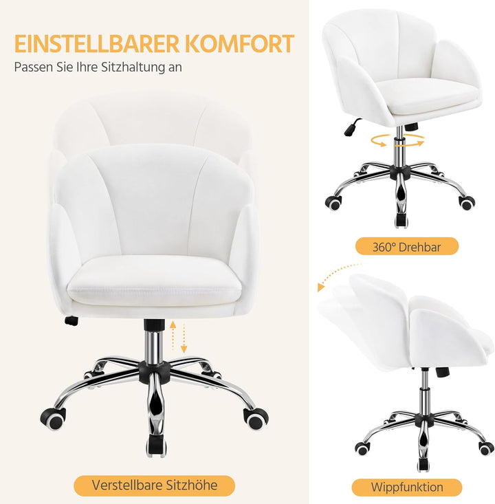Yaheetech Schreibtischstuhl Ergonomisch Bürostuhl bis 136 kg Belastbar, Drehstuhl Höhenverstellbar C