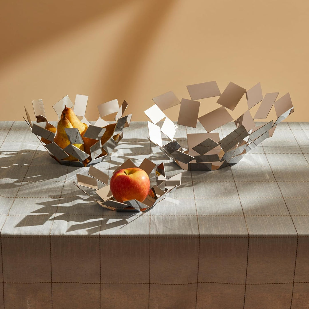Alessi "La Stanza dello Scirocco", Obstschale weiss, Edelstahl 18/10, Weiss Lackiert,27.3 X 27.3 X 1