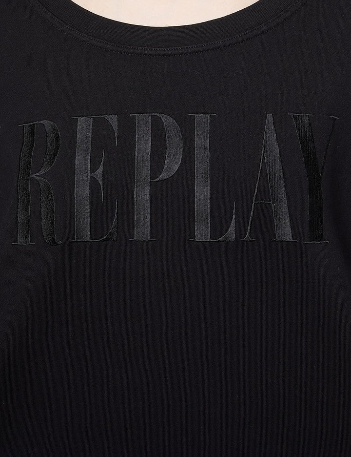 Replay Damen Sweatshirt aus 100% Baumwolle S Black 098, S Black 098