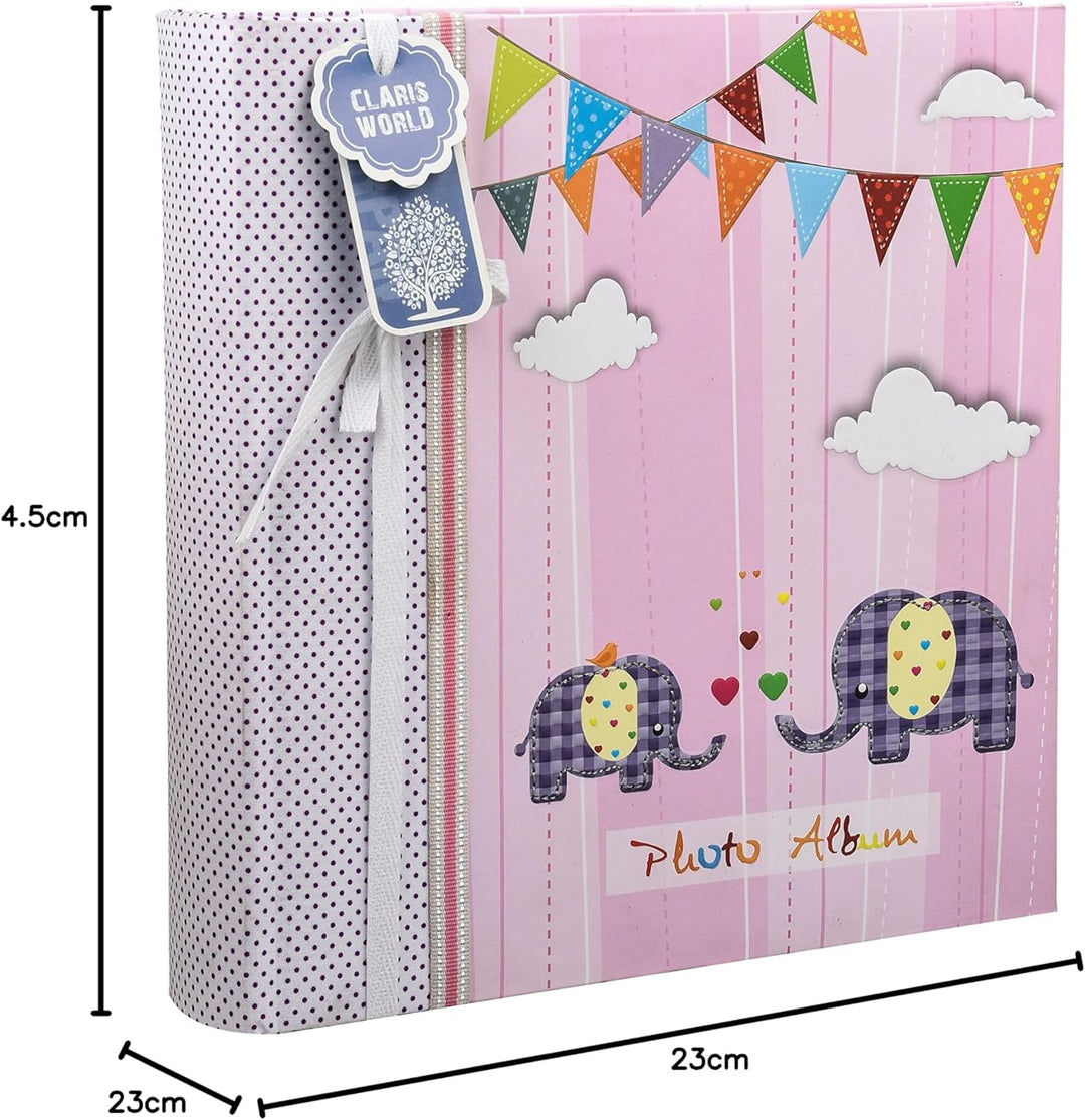Apan Grosse Baby-Rosa- Memo Slip In Fotoalbum 200 6x4 '' Fotos - Elephant Kinder -Ideale Geschenk