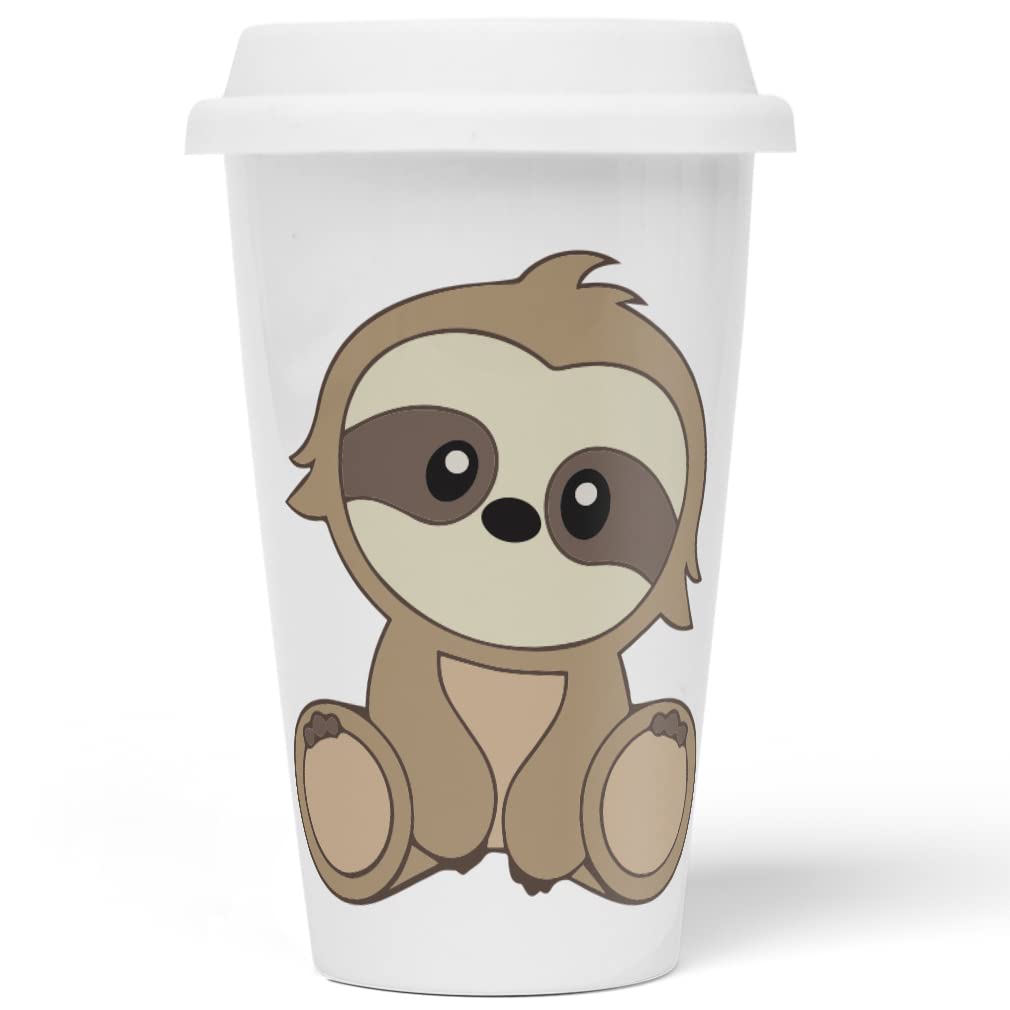 JUNIWORDS To-Go Becher mit Deckel, Faultier