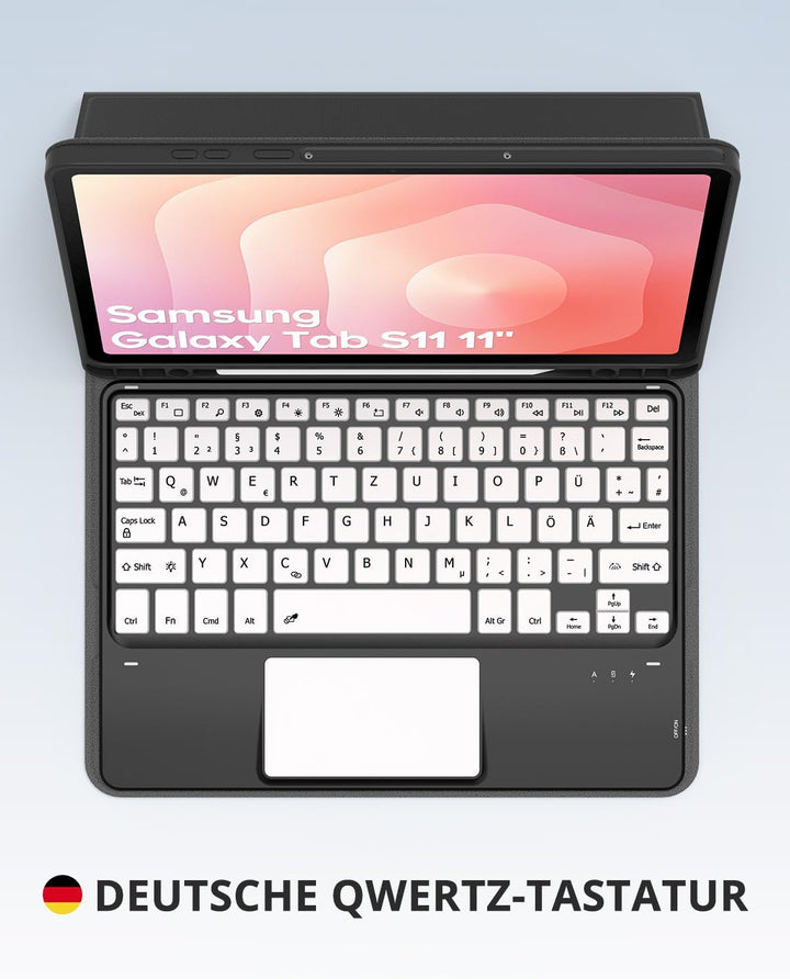 CACOE Hülle Tastatur Kompatibel mit Samsung Galaxy S10 Lite 5G / S10 FE / S9 FE / S9 10.9 Zoll/11 Zo