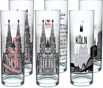 3forCologne Kölschglas-Mix | 6er Pack je 0,2ml | Et Kölsches Grundgesetzt & Kölner Dom | Biergläser,