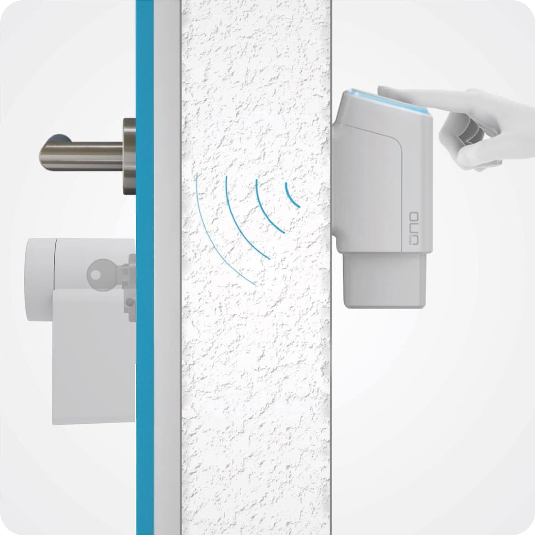 EKEY UNO 200228 Fingerprint mit Akku inkl. Nuki Smart Lock 3.0 Pro schwarz, Akkubetriebenes Nachrüst