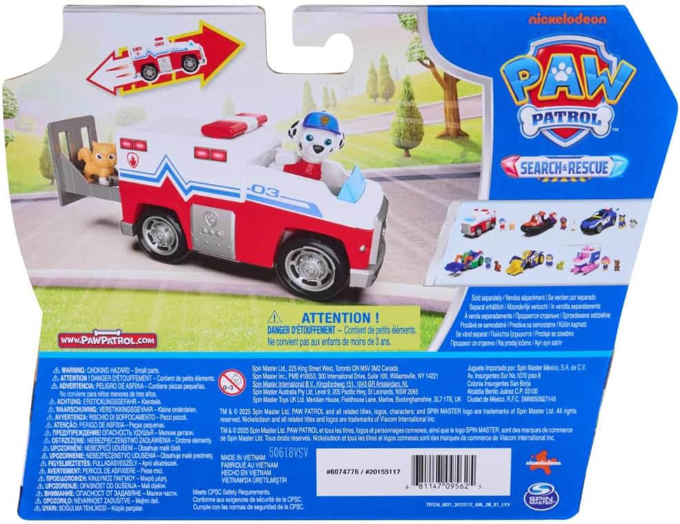 PAW PATROL - Search &amp; Rescue: Marshalls Rettungsfahrzeug, Fahrzeug mit Rückziehmotor, ca. 15cm, inkl