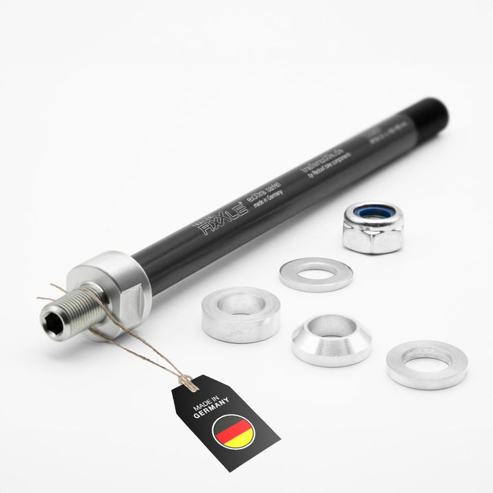 Trailer AxXle | Steckachse für Fahrradanhänger mit Universal-Adapter | Verschiedene Gewinde & Längen