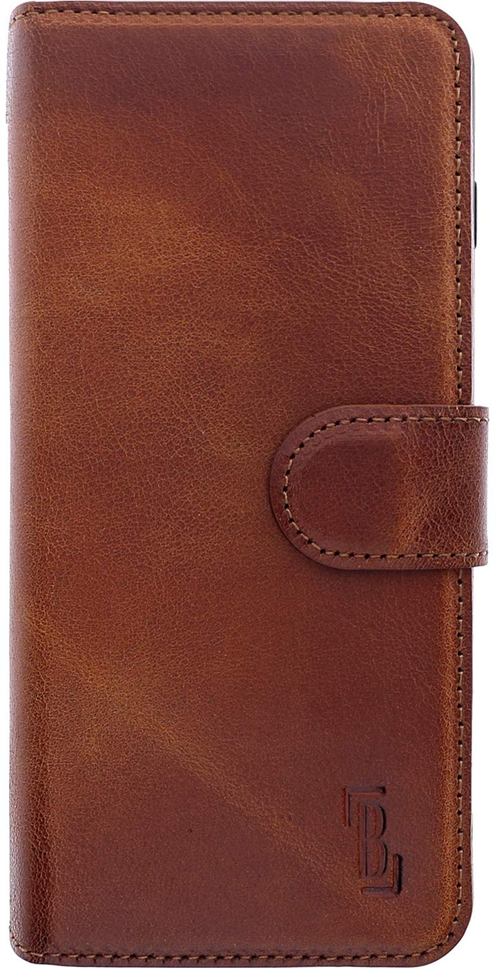 Burkley Handyhülle mit Ständer und Kartenfach für Samsung Galaxy S20+ Leder Handytasche mit Magnetve
