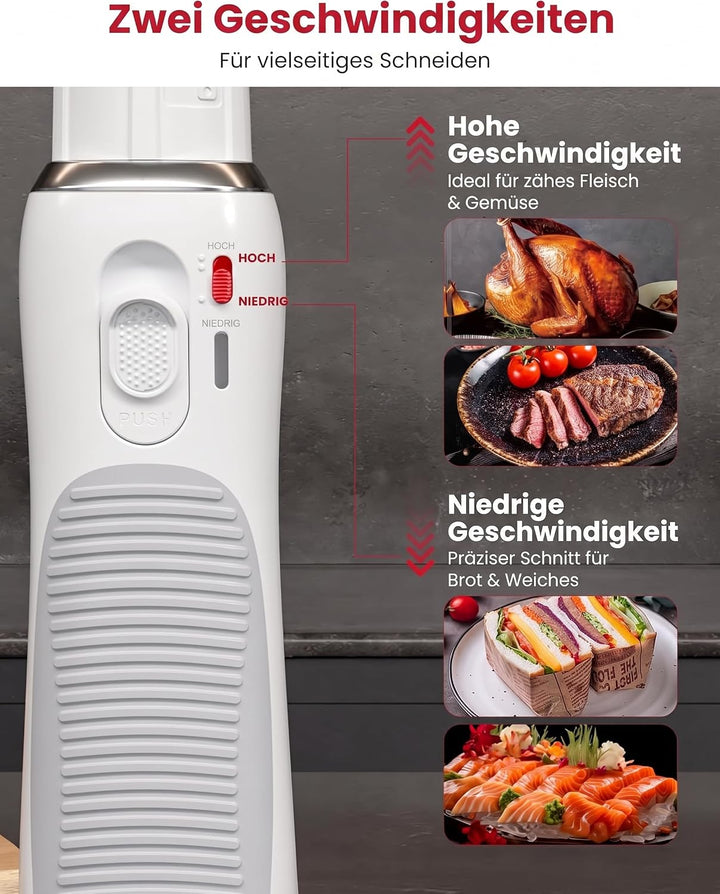 Keenstone Elektrisches Messer Kabelloses, Sägeklingenmesser für Truthahn, Fleisch, Fischfilet &amp; Brot
