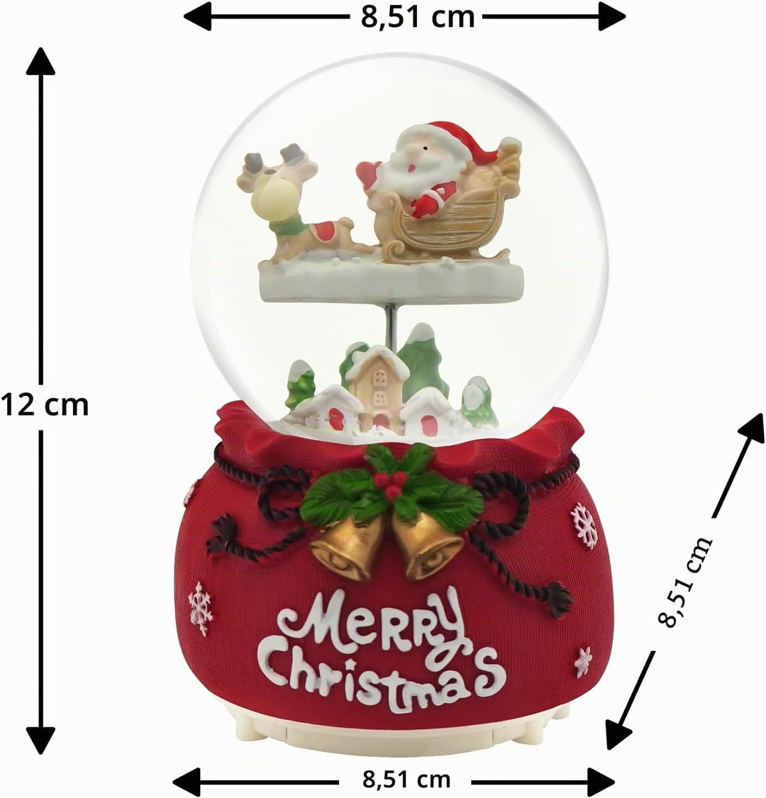 Daixilan Weihnachten Schneekugel Laterne Musical, Schneekugeln Weihnachten mit Musik, Glitter Schnee
