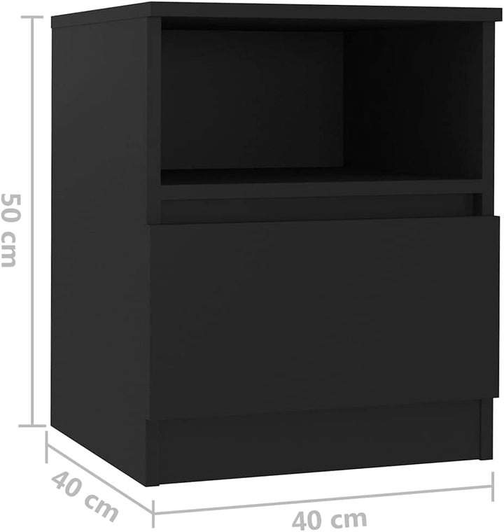 vidaXL 2X Nachttisch 1 Schublade 1 Ablage Nachtschrank Nachtkommode Nachtkonsole Schlafzimmer Schran