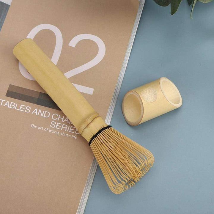 Natürlicher Matcha Schneebesen Set Chasen Matcha Grüntee Schneebesen Langgriff Puderpinsel Werkzeug