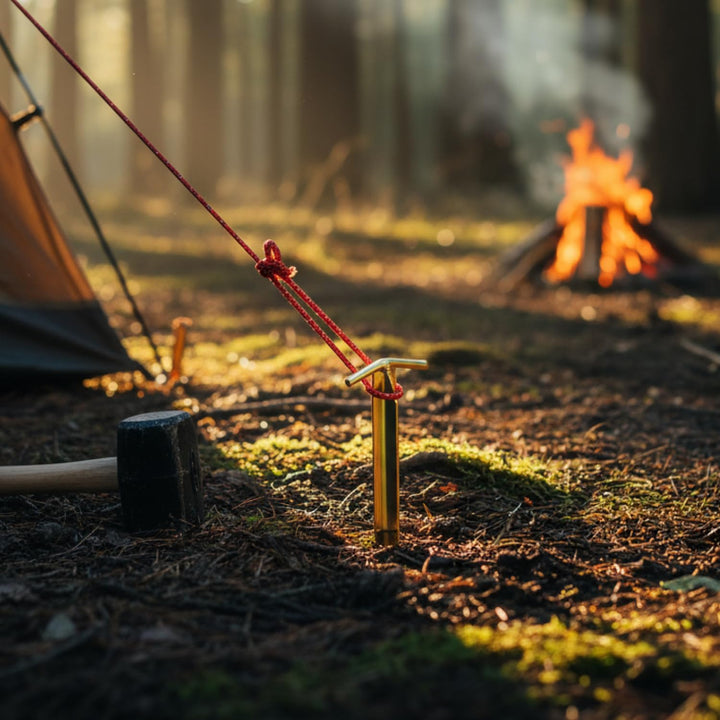 com-four® 8X Zelt-Heringe aus Stahl - Lange und robuste Erdnägel mit T-Profil für Camping und Outdoo