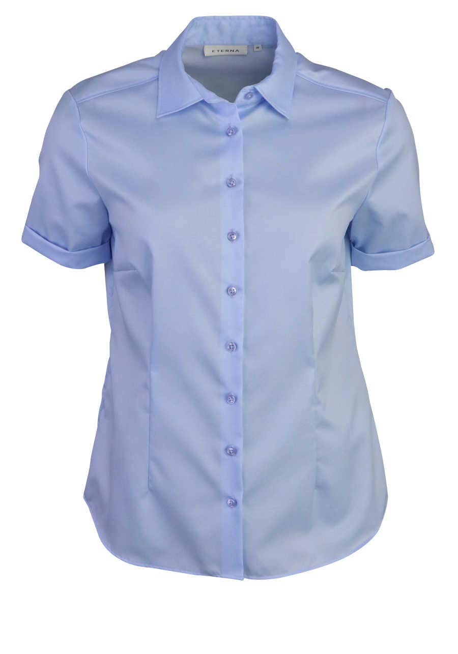 eterna Kurzarm Bluse Modern Classic unifarben