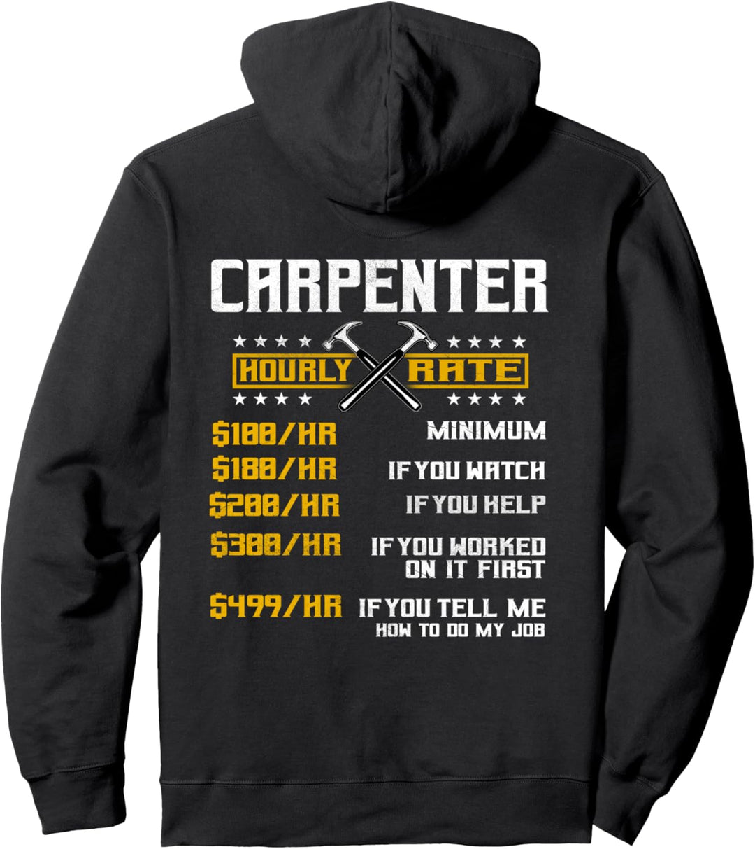 Zimmermann Geschenke Design auf der Rückseite der Kleidung Pullover Hoodie