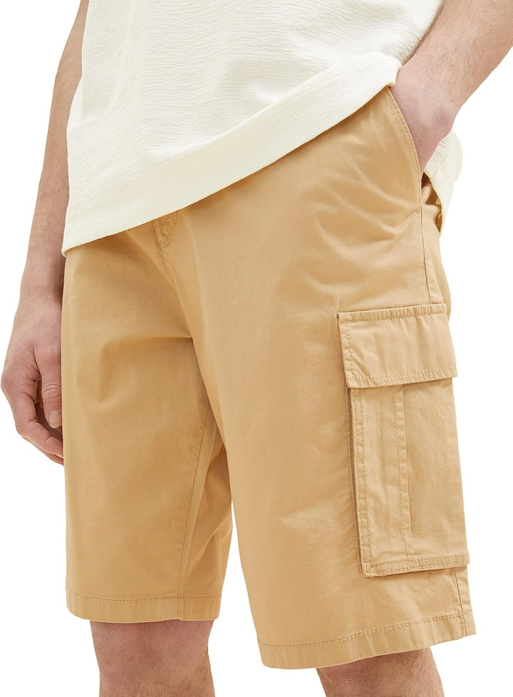 TOM TAILOR Denim Herren Relaxed Fit Cargo Shorts M 31041 - Brown Rice, M 31041 - Brown Rice