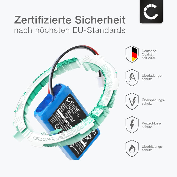 CELLONIC 1x Akku für Lautsprecher Kompatibel mit JBL Flip 2 (2013), AEC653055-2P - (2000mAh, 3.7V)