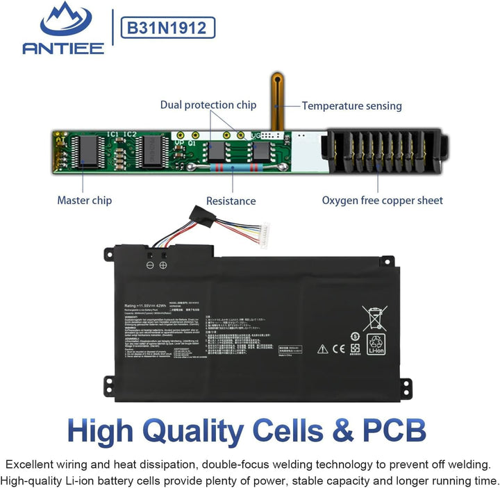 ANTIEE B31N1912 C31N1912Akku Kompatibel mit ASUS VivoBook Go 14 15 E410KA E410MA E510KA E510MA L410M