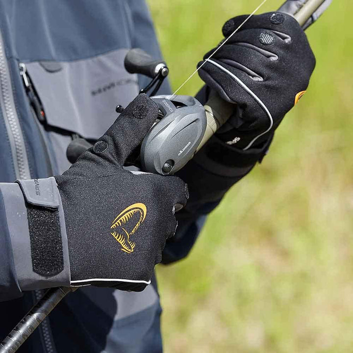 Savage Gear Softshell Winter Gloves Black - Angelhandschuhe XL, XL