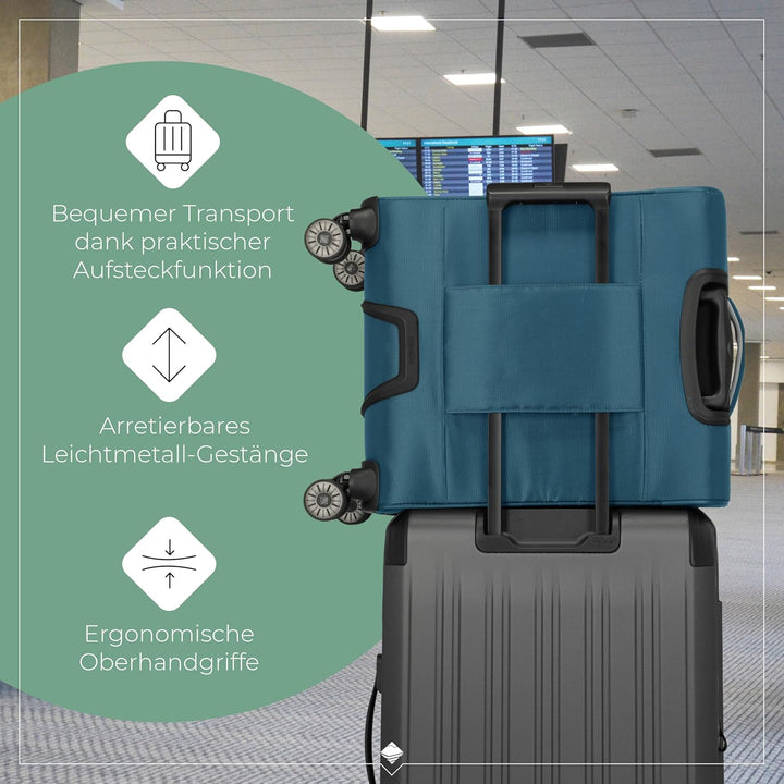 travelite Handgepäck Koffer mit 4 Rollen für Lufthansa, Austrian + Swiss, integriertes Zahlenschloss