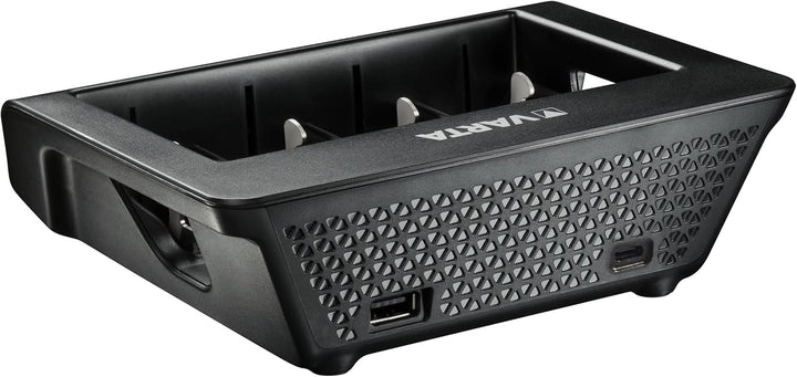 VARTA Universal Charger+, Ladegerät für Akkus in AA/AAA/9V und USB Geräte, Einzelschachtladung LCD U