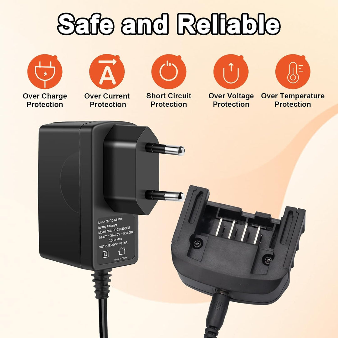 LCS1620 Ersatz Ladegerät Kompatibel mit Black & Decker, 18V /20V Lithium-Akku Ladegerät für BL2018 B