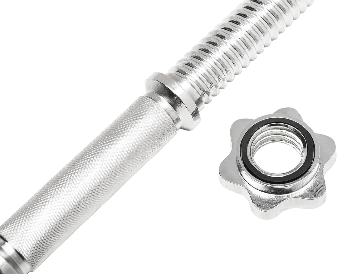 Bad Company Chrom Kurzhantelstange mit Gewinde-Auflageflächen inkl. Sternverschlüssen 30/31 mm I Kur