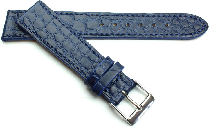20mm Echt Alligator Klassik handgemacht in Deutschland Uhrenarmband Blau