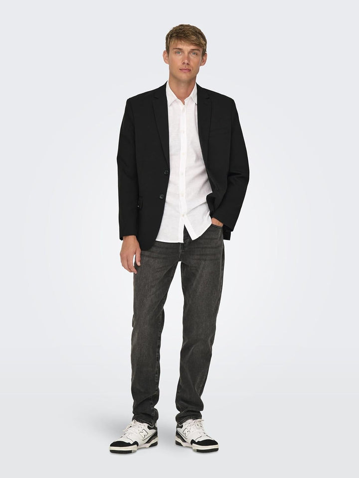 ONLY & SONS Male Blazer Slim Fit Reverskragen Blazer 54 Schwarz, 54 Schwarz