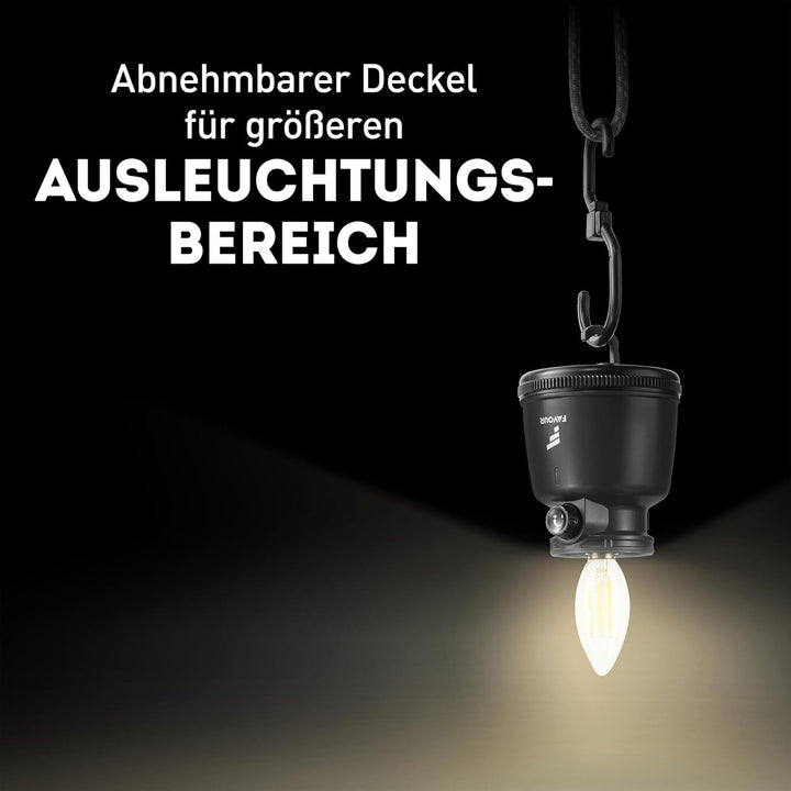 Favour Retro LED Laterne Outdoor | Helle Campinglampe, dimmbar, Kerzenlichtmodus | LED Lampe Akku au