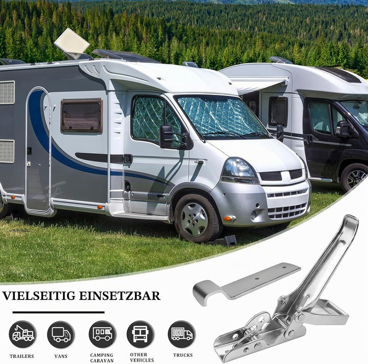 2 PCS Exzenterverschluss mit Sicherung(210mm), Spannverschluss Gross für PKW/Anhänger/Kipper, Bordwa
