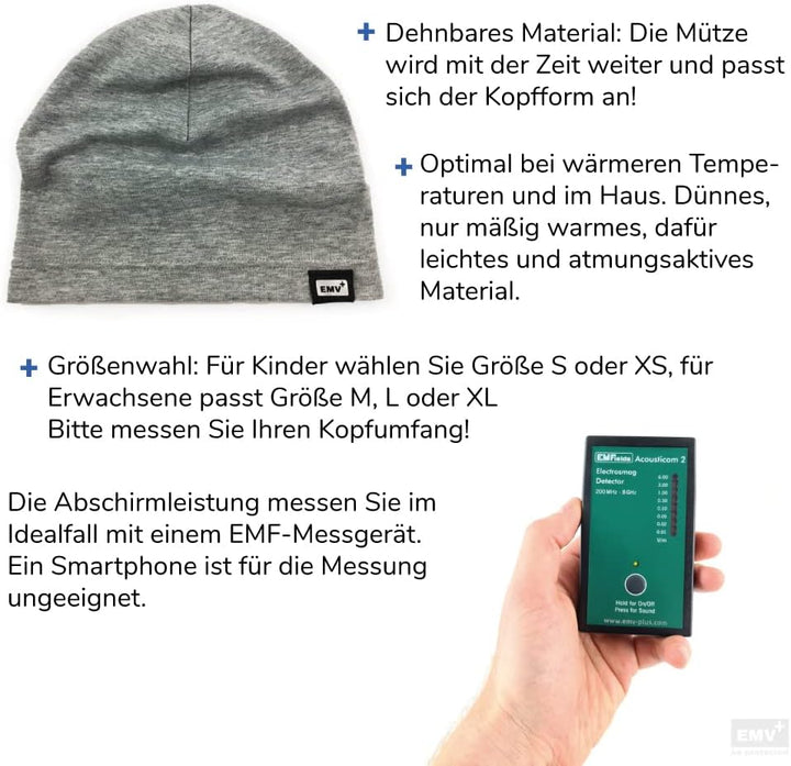 EMV+ Anti-Radiation Strahlenschutz Mütze/Haube (Schwarz) (Medium (51-57cm)) M-L Schwarz, M-L Schwarz