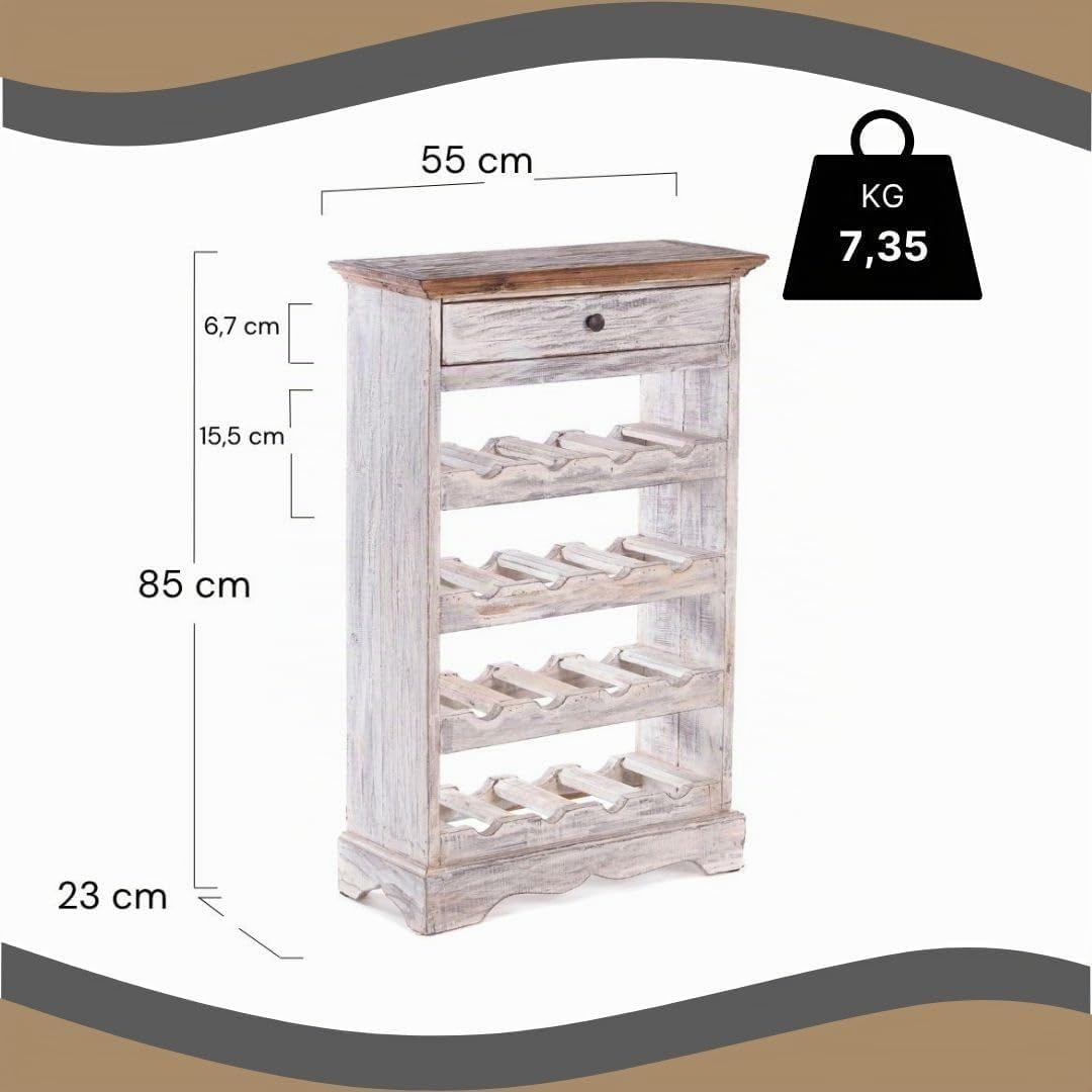 DESIGN DELIGHTS rustikales WEINREGAL Cortez 85 | 85x55cm(HxB) Massivholz | Flaschenregal, Weinflasch