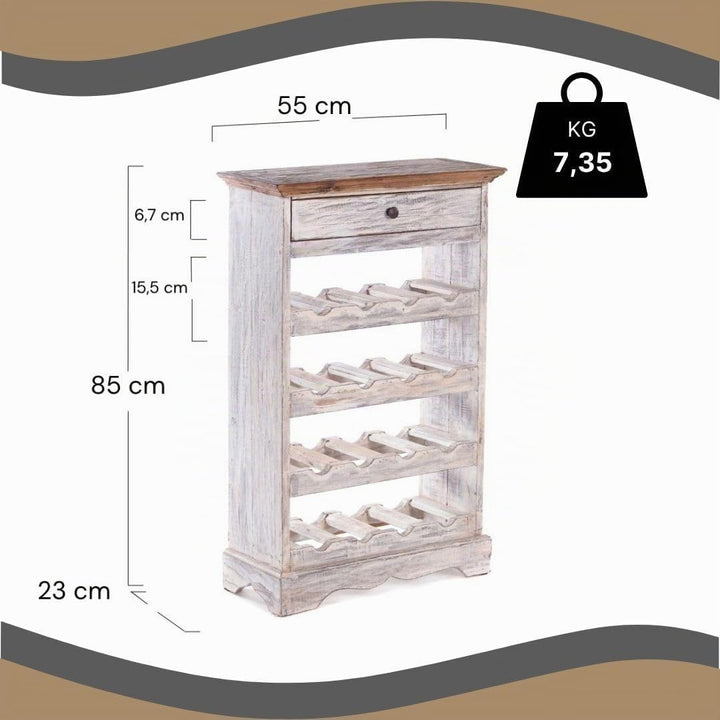 DESIGN DELIGHTS rustikales WEINREGAL Cortez 85 | 85x55cm(HxB) Massivholz | Flaschenregal, Weinflasch